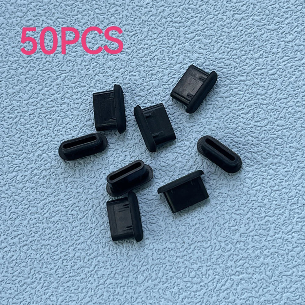10/30/50PCS Type-C Silicone Dust Plugs | USB-C Charging Port Protectors for Samsung, Xiaomi, Huawei – Anti-Dust Caps