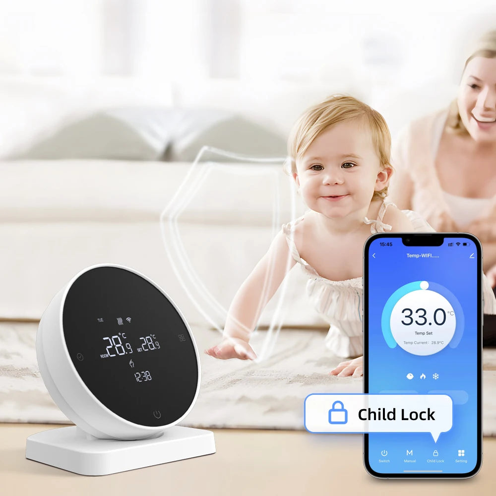 AVATTO Tuya WiFi Smart Thermostat，RF Wireless Receiver Temperature Controller ，For Water Gas Boiler Support Alexa Google Home