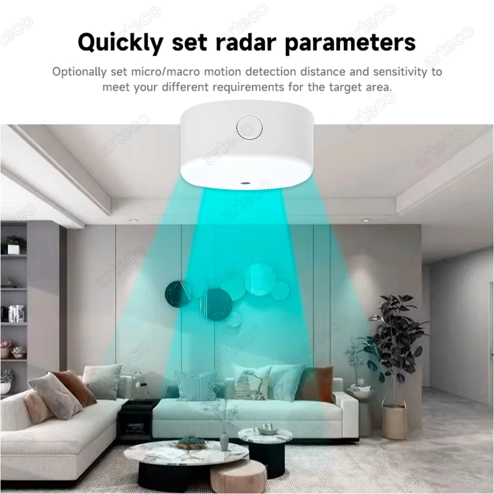ZigBee Wifi MmWave Human Presence Motion Sensor With Luminance/Distance Detection Tuya Smart Life Home Automation Device Linkage