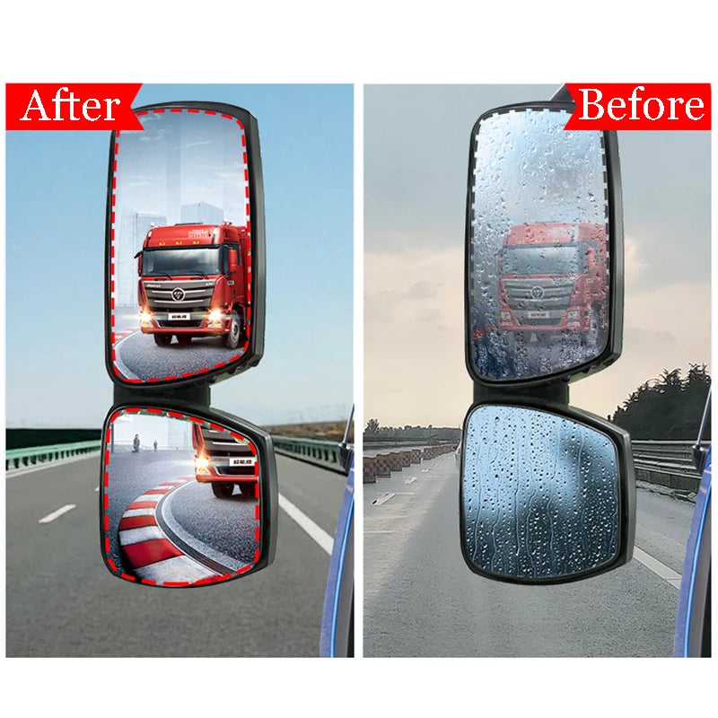 Rainproof Rearview Mirror Film - Anti-Fog, Waterproof Window Stickers for Car and Truck Glass - Safe Driving in Rain