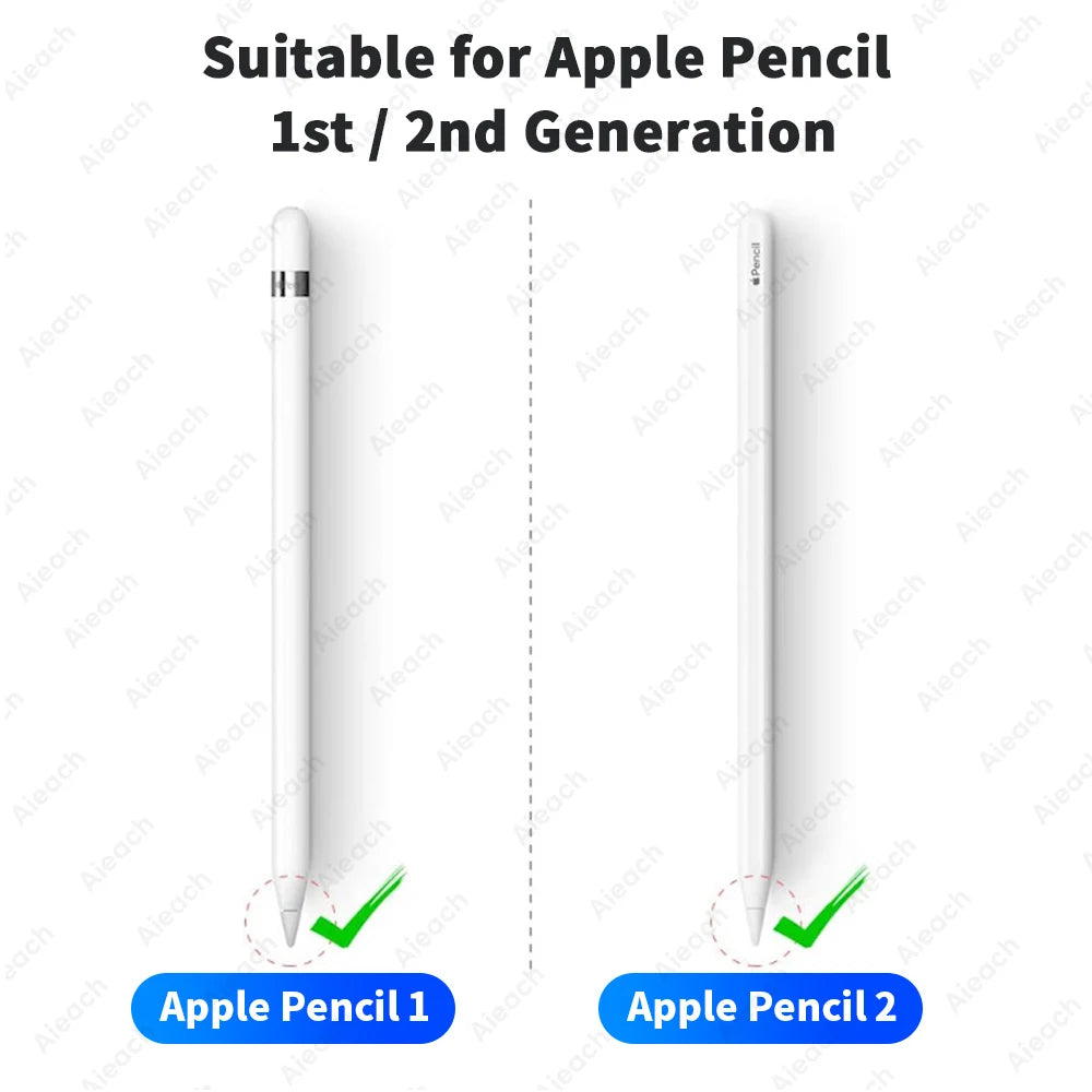 AIEACH Replacement Tips for Apple Pencil 1st & 2nd Gen | Double-Layer Soft & Hard Nibs (2B, HB) for Precision Drawing and Writing