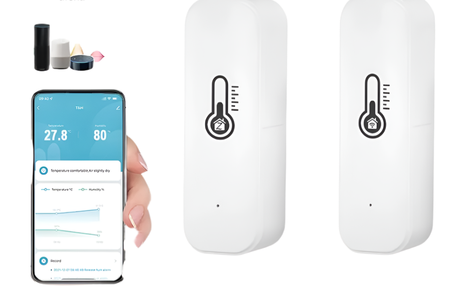 Tuya Zigbee/WiFi Temperature & Humidity Sensor – Smart Thermometer Compatible with Smart Life, Alexa, and Google Assistant