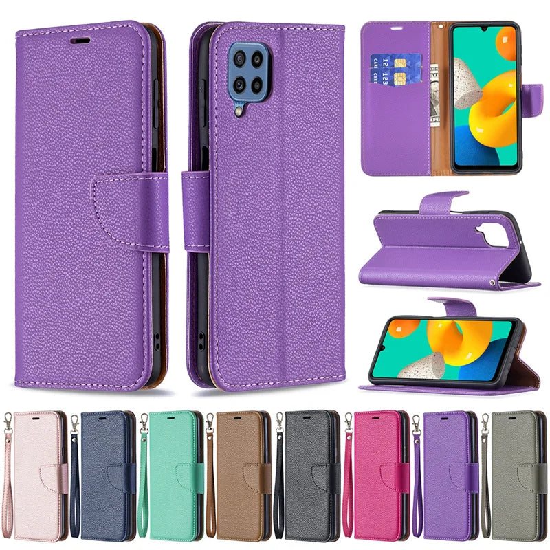 Premium Leather Wallet Flip Case for Samsung Galaxy M14, M32, M33, M53 5G - Multifunctional Cover