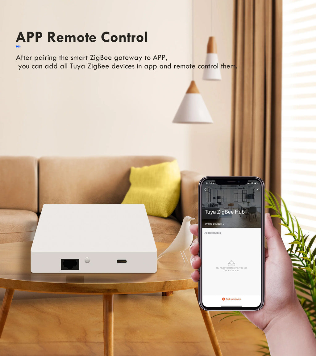 Tuya ZigBee Smart Gateway Hub Wired/Wireless Gateway Bridge for Smart Home Automation Works with Alexa Google Home Assistant