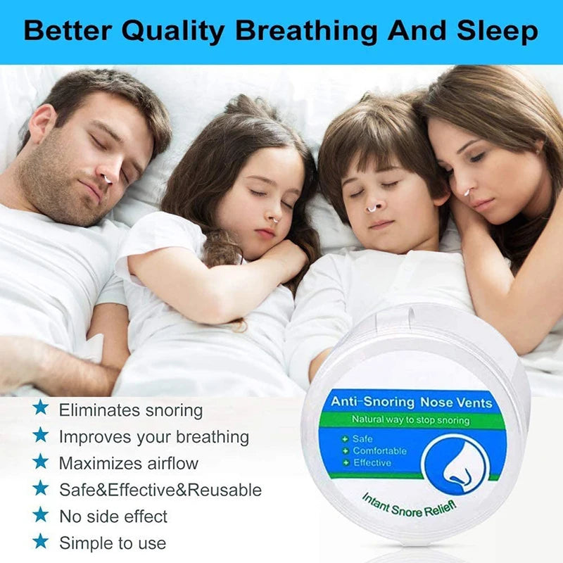 4pc Anti-Snoring Nose Clip - Sleep Aid for Easy Breathing, Snore Reduction, and Apnea Relief