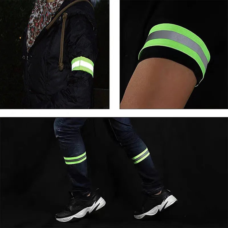 2PCS LED Reflective Armbands - Safety Light Bands for Wrist, Ankle, or Leg for Running & Night Cycling