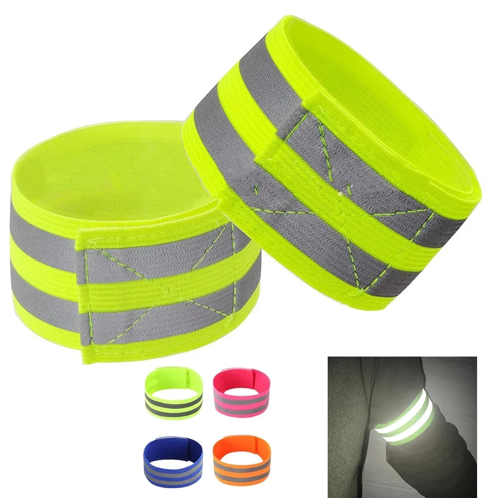 2PCS LED Reflective Armbands - Safety Light Bands for Wrist, Ankle, or Leg for Running & Night Cycling