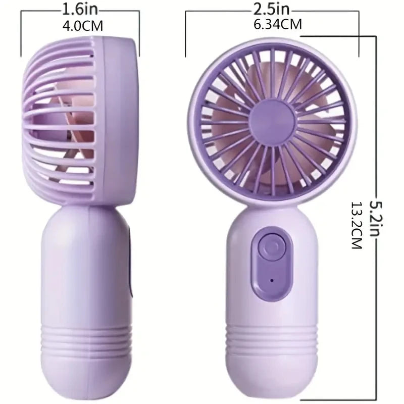 USB Rechargeable Mini Portable Fan - 3-Speed Lightweight Handheld Fan for Office, Travel, Camping, and Outdoor Use