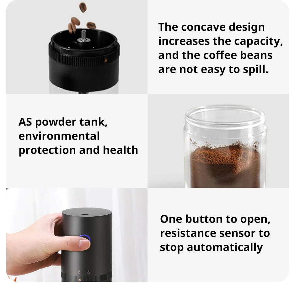 Coffee Grinder TYPE C USB Charge Professional Ceramic Grinding Core Coffee Beans Mill Grinder New Upgrade Portable Electric