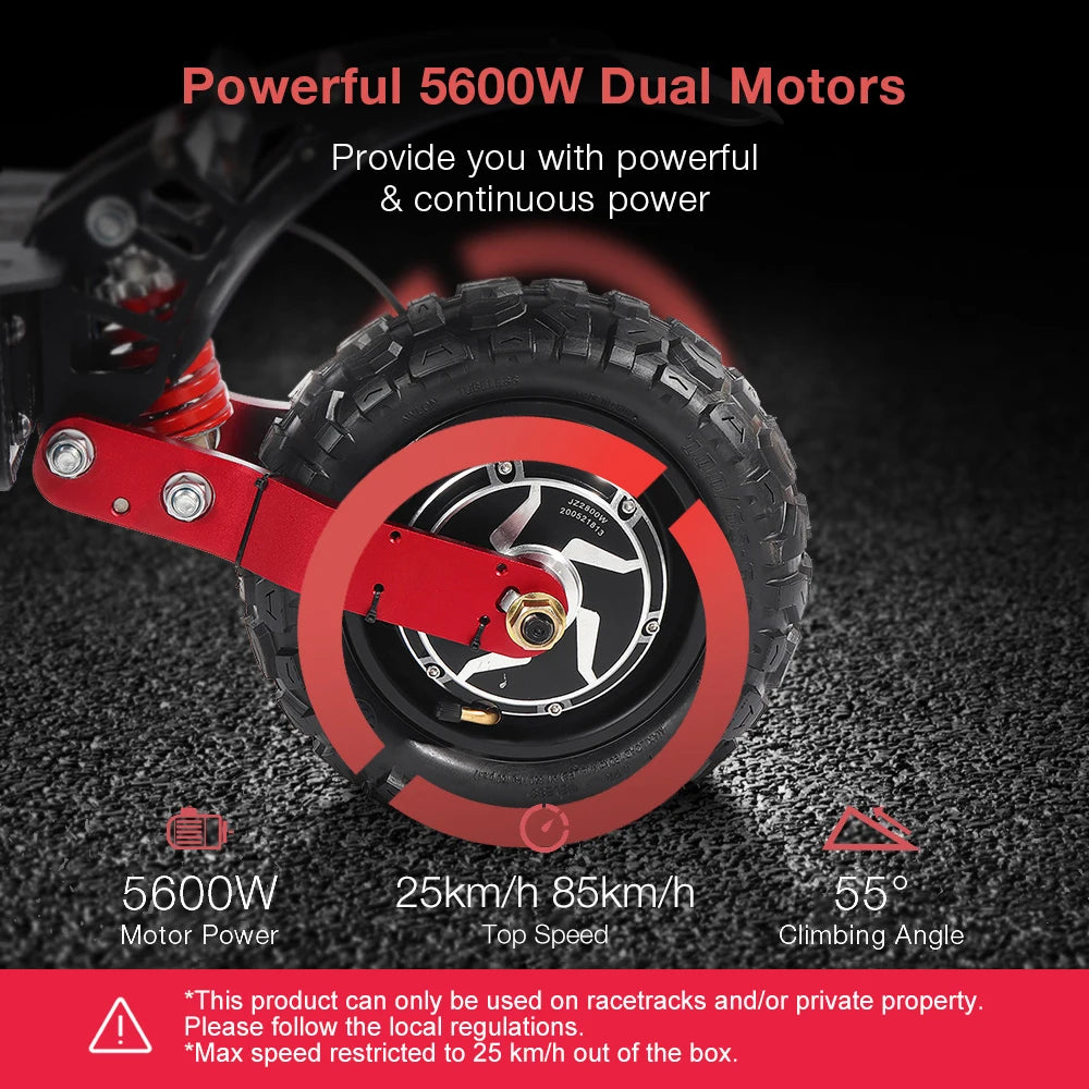 S3 Off-Road Electric Scooter for Adults - 6000W Dual Motor, 60V Battery, 120KM Range, 400kg Max Load with Hydraulic Brakes