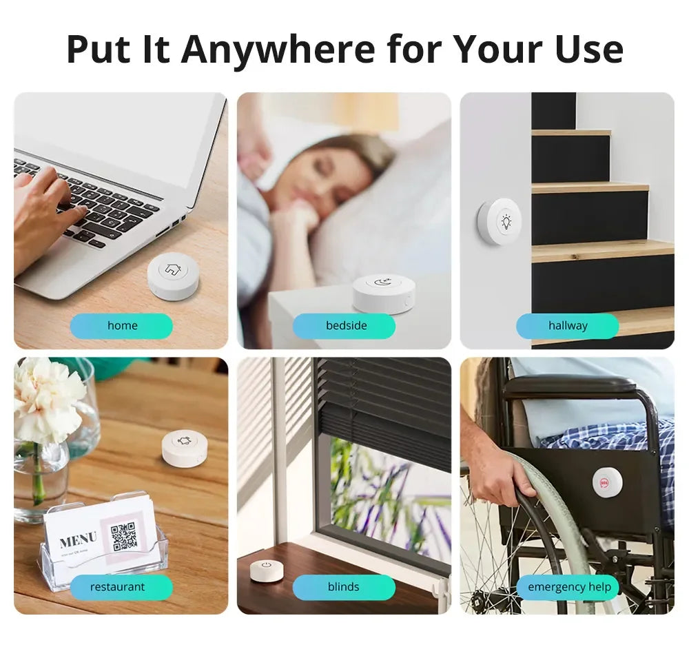 SONOFF SNZB-01P Smart Scene Button – Zigbee wireless button for eWeLink app, Alexa, and Home Assistant.