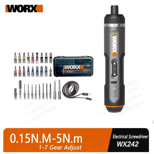 MIJIA WORX WX242 4V Smart Cordless Electric Screwdriver Set | USB Rechargeable with 30 Precision Bits for DIY & Repairs