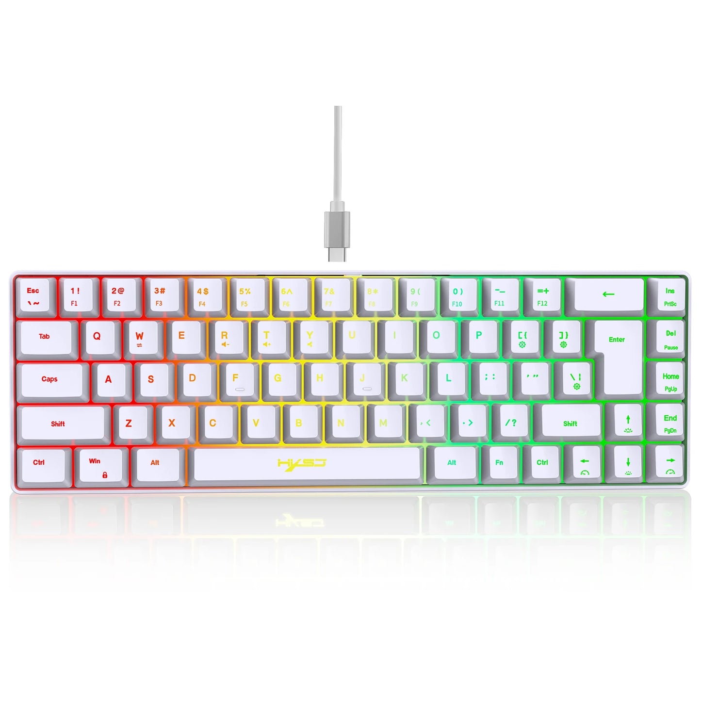 HXSJ V200 Wired Mini Gaming Keyboard | K68 RGB 19-Key Anti-Ghosting Membrane Keyboard with Mechanical Feel for Gaming & Office