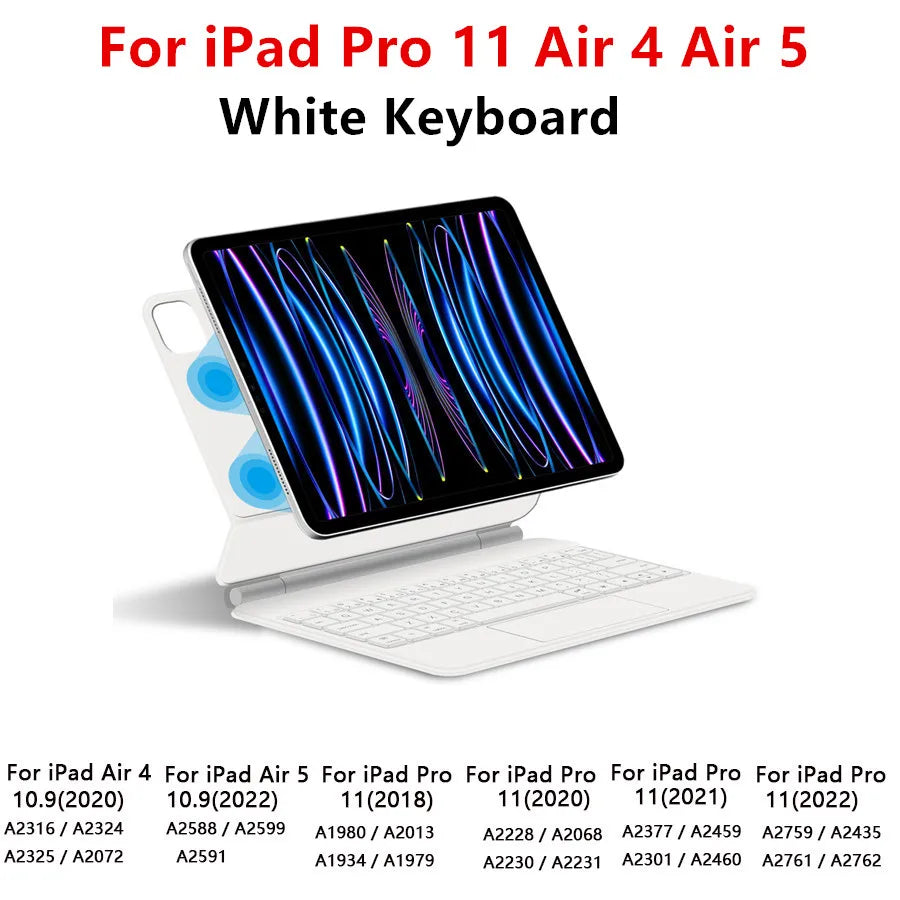 HUWEI Magic Keyboard for iPad Pro 11" & 12.9", iPad Air 4/5, iPad 10th Gen | Smart Cover Magnetic Case with Trackpad