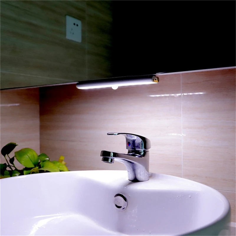 Wireless Motion Sensor LED Night Light – Rechargeable Closet Lamp for Kitchen, Bedroom, Cabinet, and Staircase Backlighting