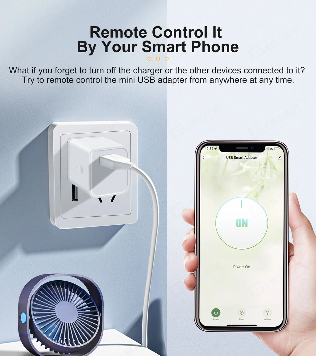 GIRIER Tuya Smart Micro USB Adaptor 5V, WiFi Wireless USB Power Adaptor, Works with Alexa Hey Google for Smart Home Automation