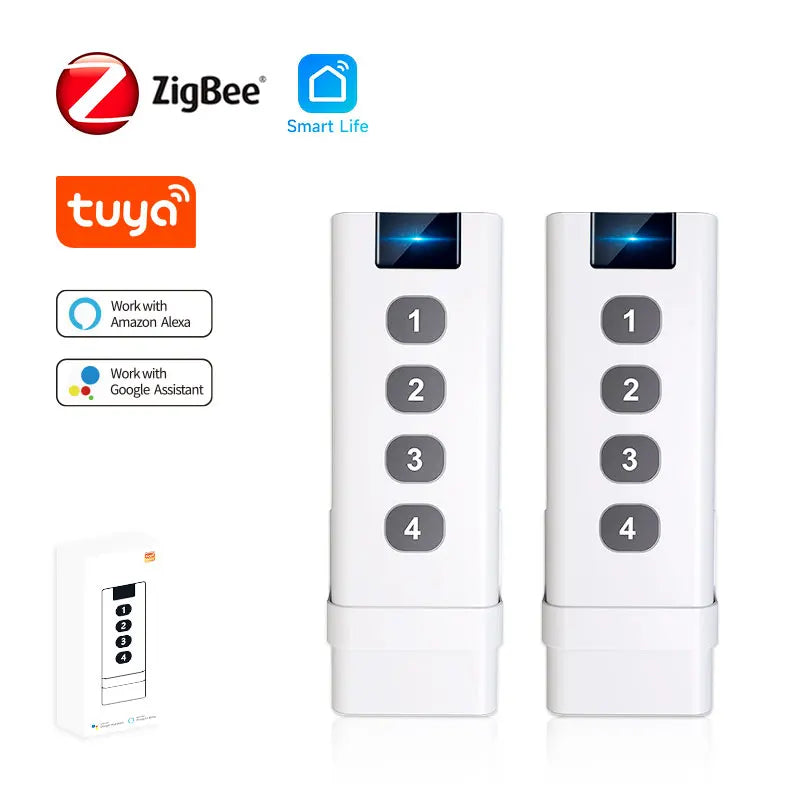 Tuya ZigBee Smart Scene Switch – 1-4 Gang Portable Mini Remote Control for Smart Home Automation