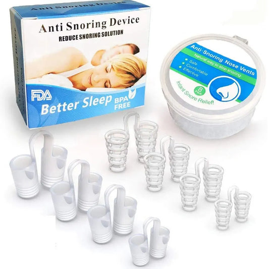 4pc Anti-Snoring Nose Clip - Sleep Aid for Easy Breathing, Snore Reduction, and Apnea Relief