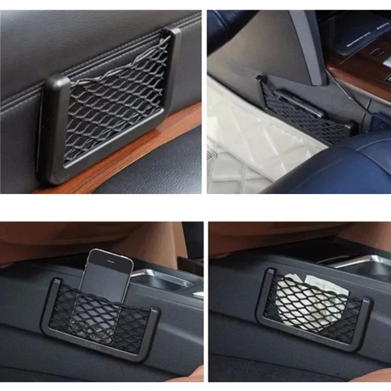 1PC Car Organizer Net Pocket - Adhesive Storage Bag for Ford Focus MK2/MK3/MK4, Fiesta, Ecosport, Mondeo, Kuga, Escape