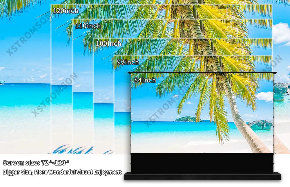 120 inch Laser TV ALR Projector Screen Motorized Floor Rising PET Crystal UST ALR Projection Screen For 4K Ultra Short Projector