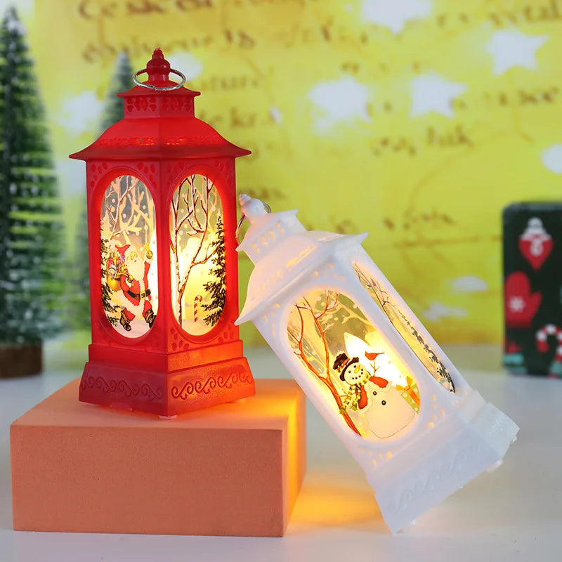 Christmas Wind Lamp Candle | Small Night Lamp with Snowman for Table & Desktop Decor