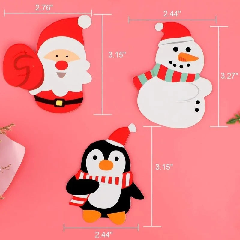 Christmas Lollipop Gift Cards for Christmas 2024 | Cartoon Santa, Snowman & Penguin