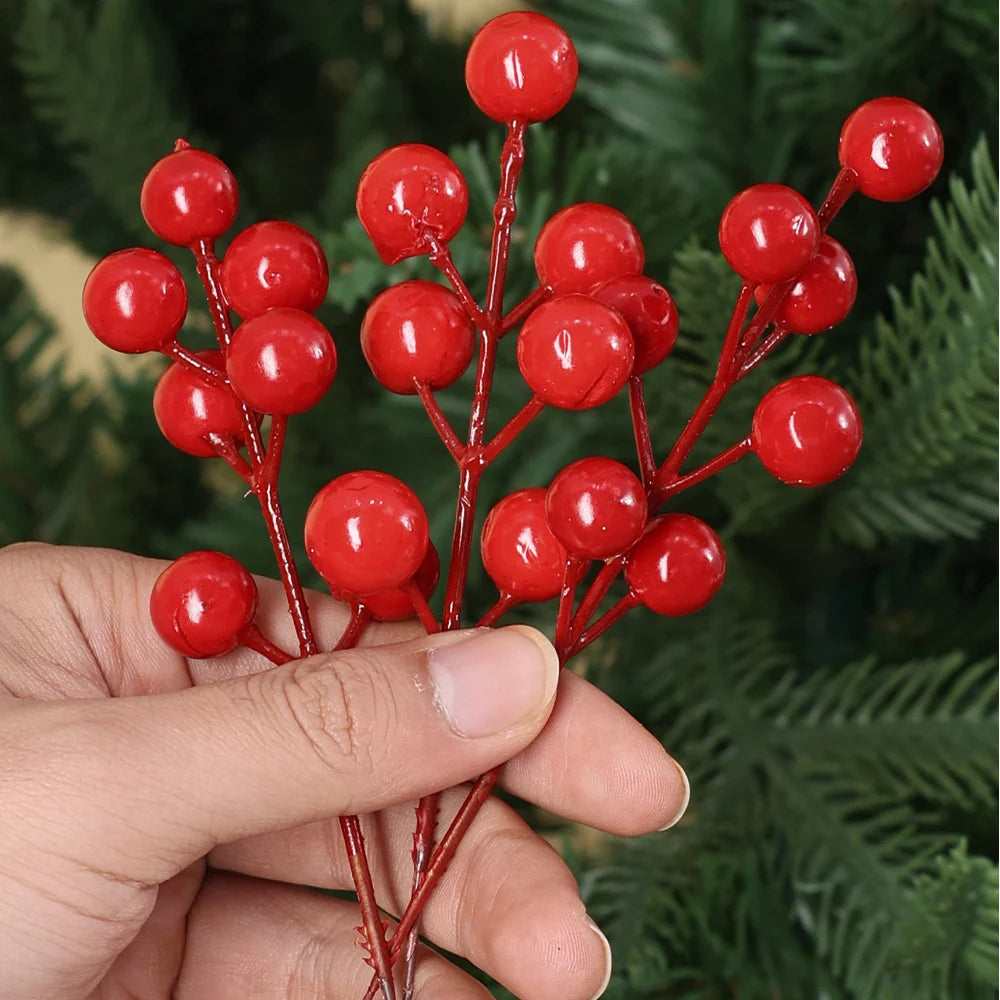 Christmas Artificial Berries | Red, Gold & Silver Branches for Floral Wreaths and Christmas Tree 2024