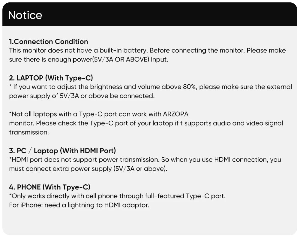 ARZOPA  1080P Portable Monitor 15.6 inch Monitors for Laptop MAC Switch Xbox Phone ps4 PC USB C HDMI-Compatible Computer Display