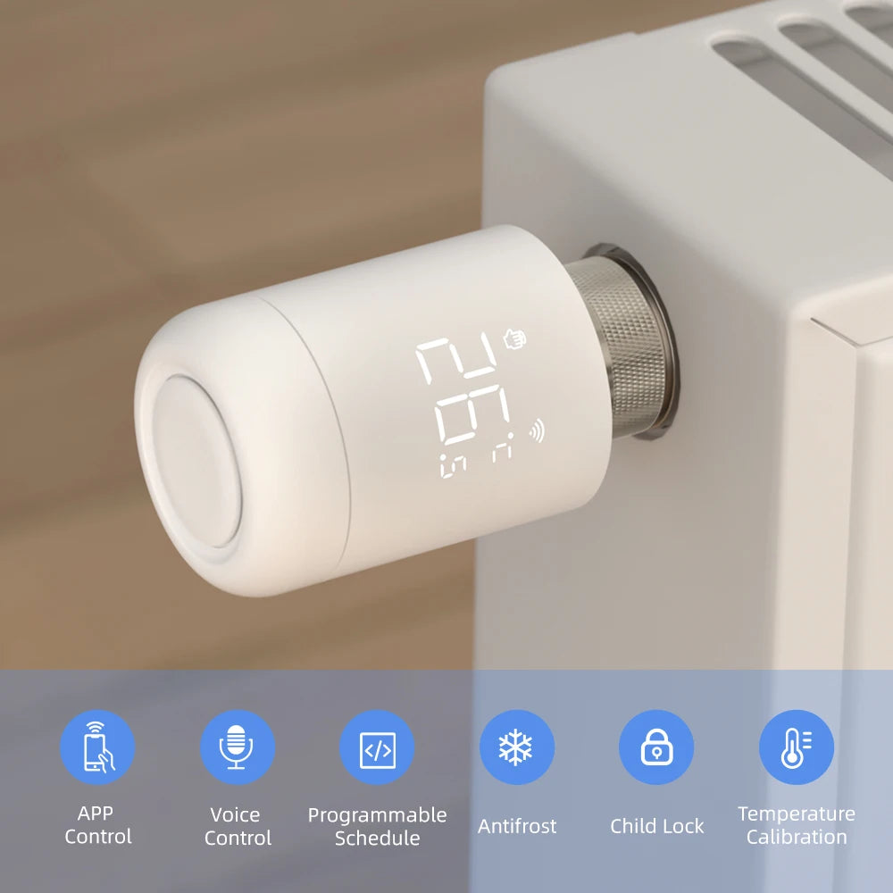 AVATTO Tuya 1-6PCS Wifi TRV Radiator Actuator Valve Thermostatic Radiator Valve Temperature Controller Support Alexa Google Home