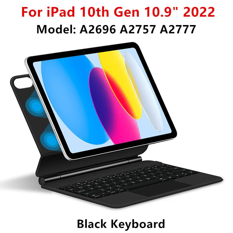 HUWEI Magic Keyboard for iPad Pro 11" & 12.9", iPad Air 4/5, iPad 10th Gen | Smart Cover Magnetic Case with Trackpad