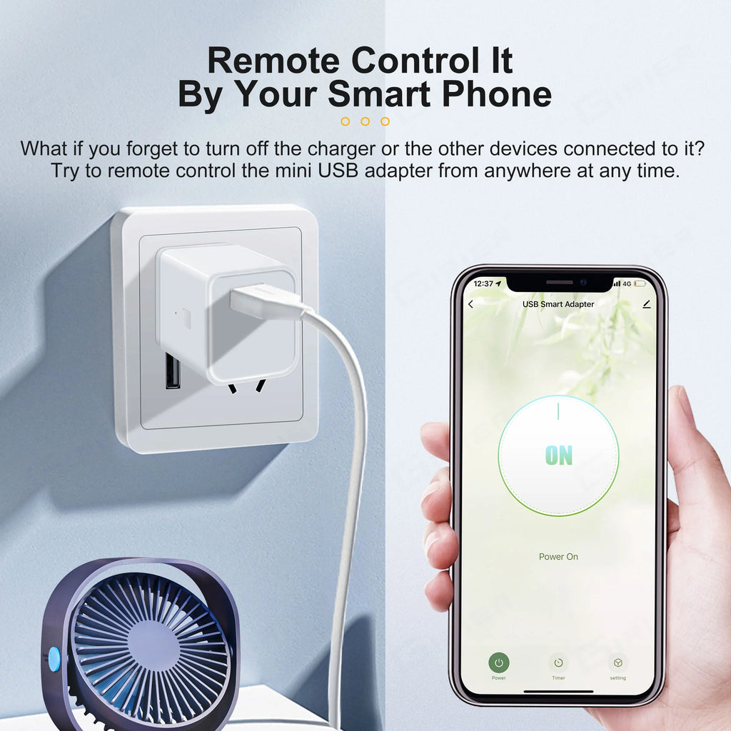 GIRIER Tuya Smart Micro USB Adaptor 5V, WiFi Wireless USB Power Adaptor, Works with Alexa Hey Google for Smart Home Automation