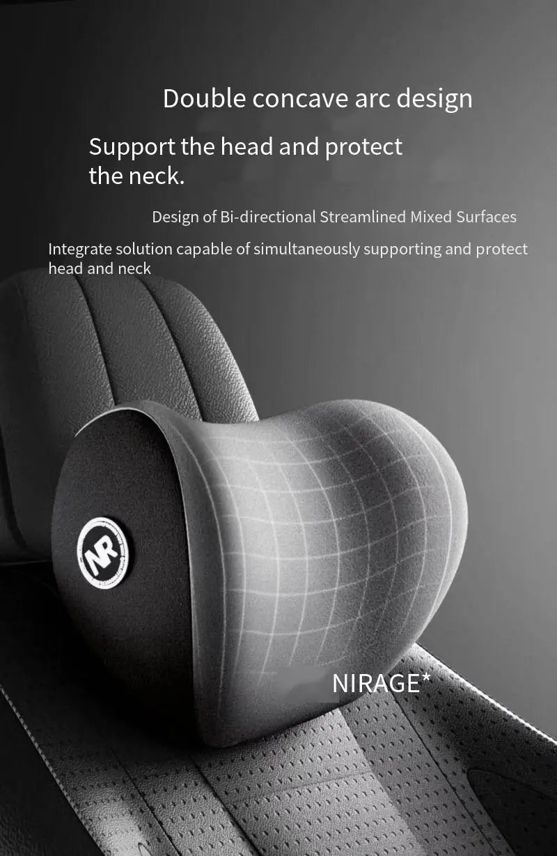 Memory Foam Car Neck Pillow and Lumbar Support Cushion - Ergonomic Headrest and Backrest for Comfortable Driving