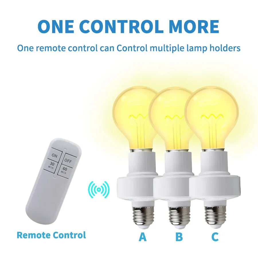E27 Wireless Remote Control Light Socket Lamp Holder 20M Range For LED Bulbs Lamp Socket Wireless Light Switch Kit AC110V-240V