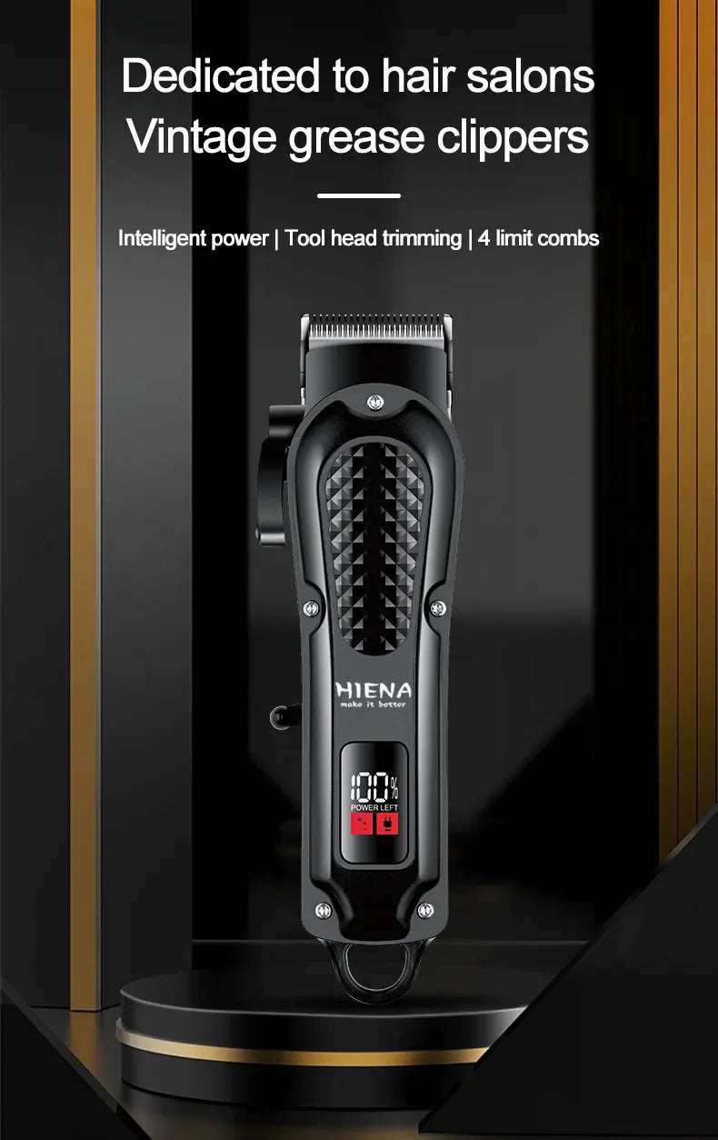 Hiena HYN-212 Cordless Electric Hair Clipper & Beard Trimmer, USB Rechargeable, Powerful Hair Cutting Tool for Men