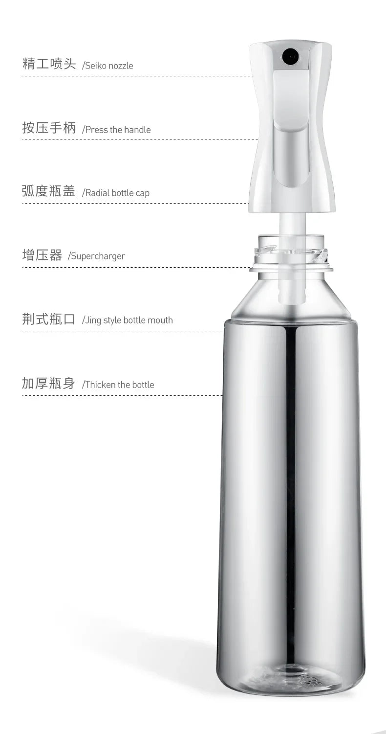 500/300/200ml Hair Spray Bottle – Refillable Continuous Mist Watering Can for Salon & Barber Use, Automatic Water Sprayer