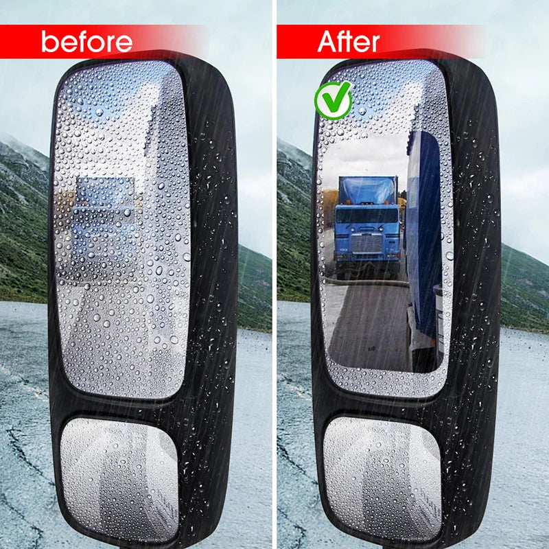 Rainproof Rearview Mirror Film - Anti-Fog, Waterproof Window Stickers for Car and Truck Glass - Safe Driving in Rain