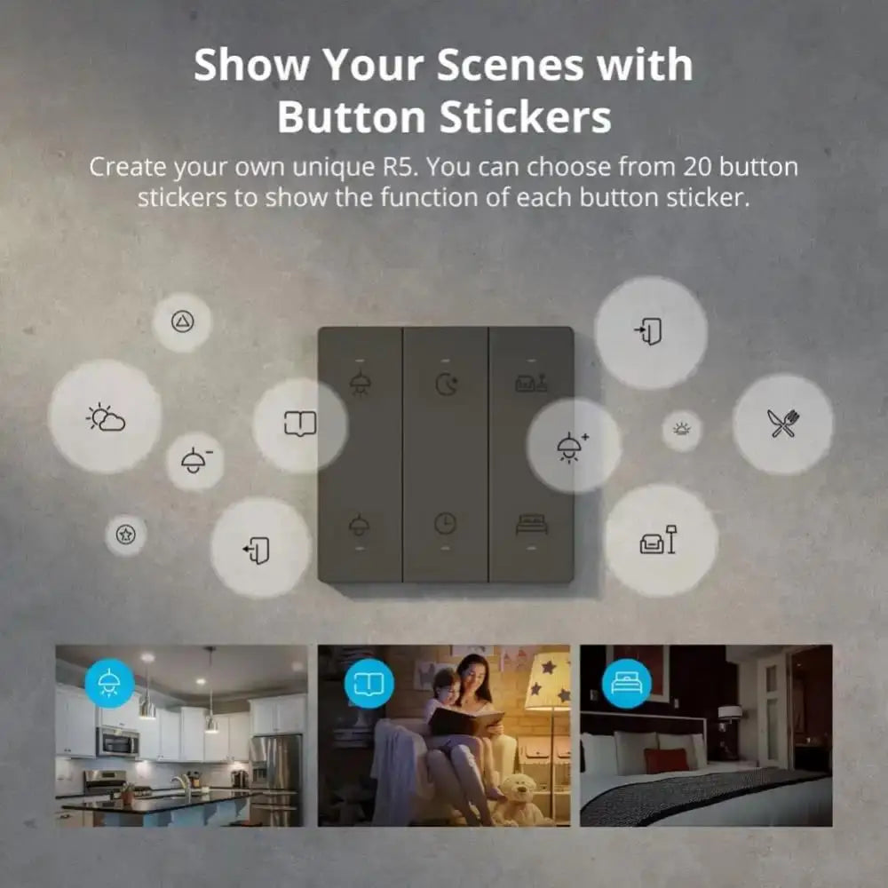 SONOFF SwitchMan R5 Scene Controller 6-Key Free-Wiring Smart Home EWeLink Automation Kits Works SONOFF M5 / MINIR3 Switch Esp32