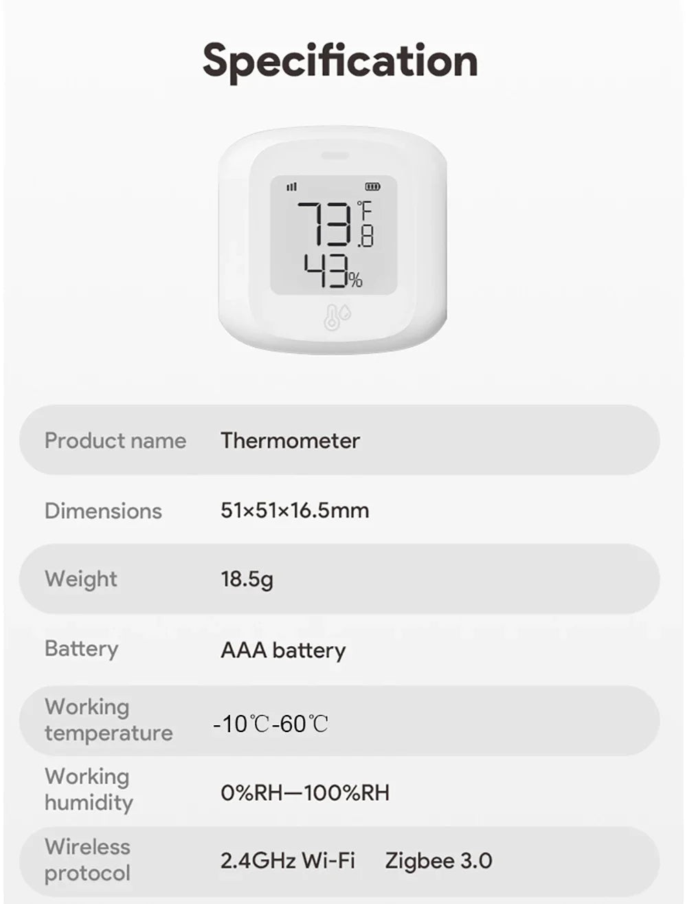 Tuya WiFi ZigBee Temperature Humidity Sensor Smart Home Automation WiFi Indoor Thermometer LCD Display Works with Alexa Google