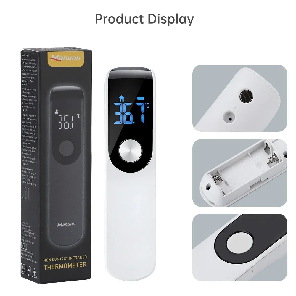 YUKUI Non-Contact Infrared Digital Thermometer - Medical-Grade for Infants & Adults, LCD Display, Laser Body Temperature, Ear & Forehead Measurement