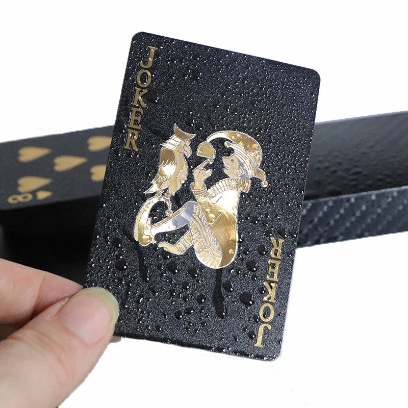 Black & Gold Waterproof Playing Cards | Luxury Poker Deck for Magic Tricks, Board Games, and Gifts