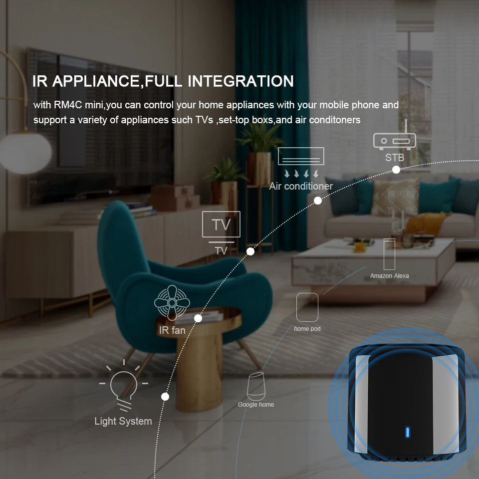 BroadLink RM4 Mini IR WiFi Smart Home Automation Universal Remote Control Bestcon RM4C Controller Works Alexa Google Assistant