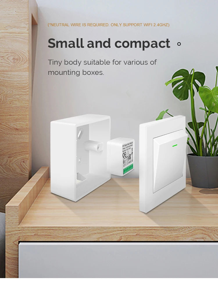 DIY  Wifi Smart Dimmer Switch Module Tuya/Smartlife APP Remote Control Two Way Compatible with Alexa Google Home Voice Control