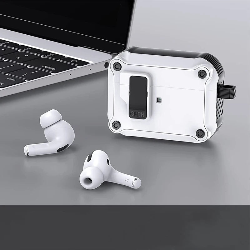 CASPTM Shockproof Case for AirPods Pro (2nd/3rd Gen) – Durable security lock cover for AirPods 3 and Pro 2 (2023).