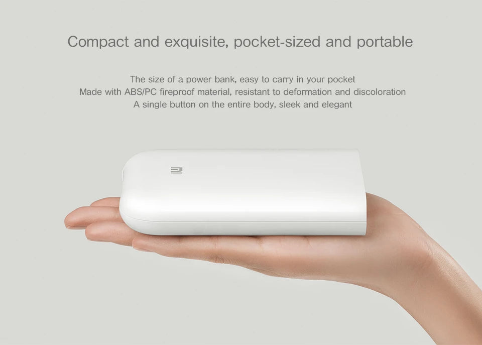 Xiaomi Portable Mini Pocket Photo Printer | Wireless Bluetooth Thermal Printer with AR Video and ZINK Self-Adhesive Color Paper