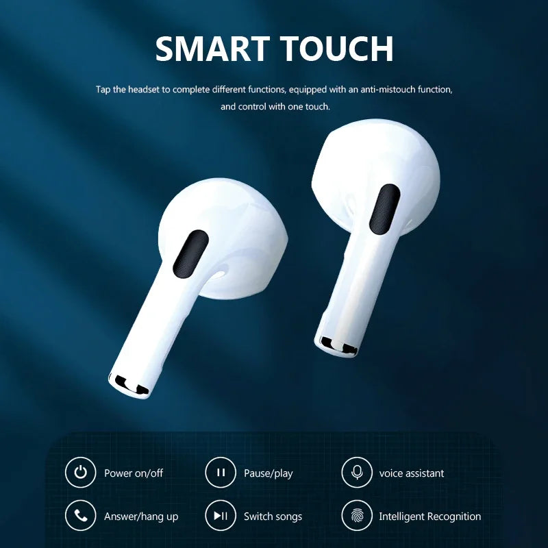 Pro4 TWS Bluetooth Earphones – 9D Stereo Sound, HiFi In-Ear Design, Noise Reduction