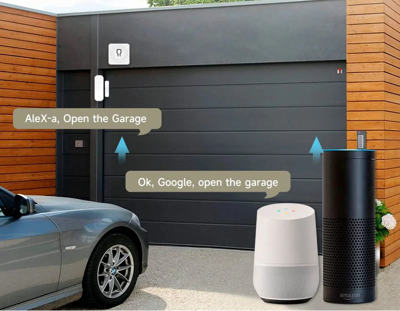 Tuya WiFi Smart Garage Door Opener Door Sensor Smart Home Home Automation Work For Google Assistant Alexa APP Remote Control