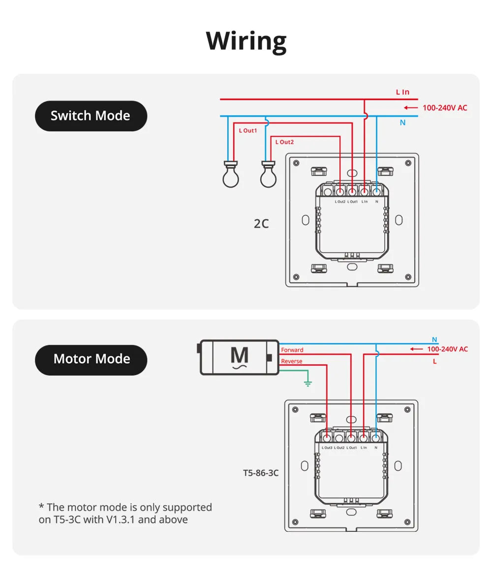 SONOFF T5 Smart WiFi Touch Wall Switch Timer Scene with LED Light eWeLink APP Automation Remote Control Alexa Google Home Alice