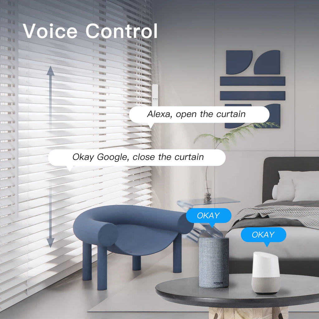 Tuya WiFi Smart Motor for Electric Roller Blinds & Shades - RF Remote Kit, Smart Life App Control, Compatible with Alexa/Google Home