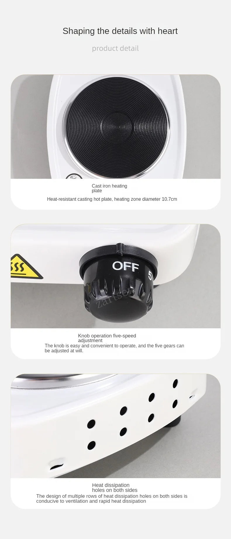 500W Electric Tea Warmer Stove Portable Cast Iron Hot Plate Coffee Milk Heater Adjustable Temperatur Induction Cooker