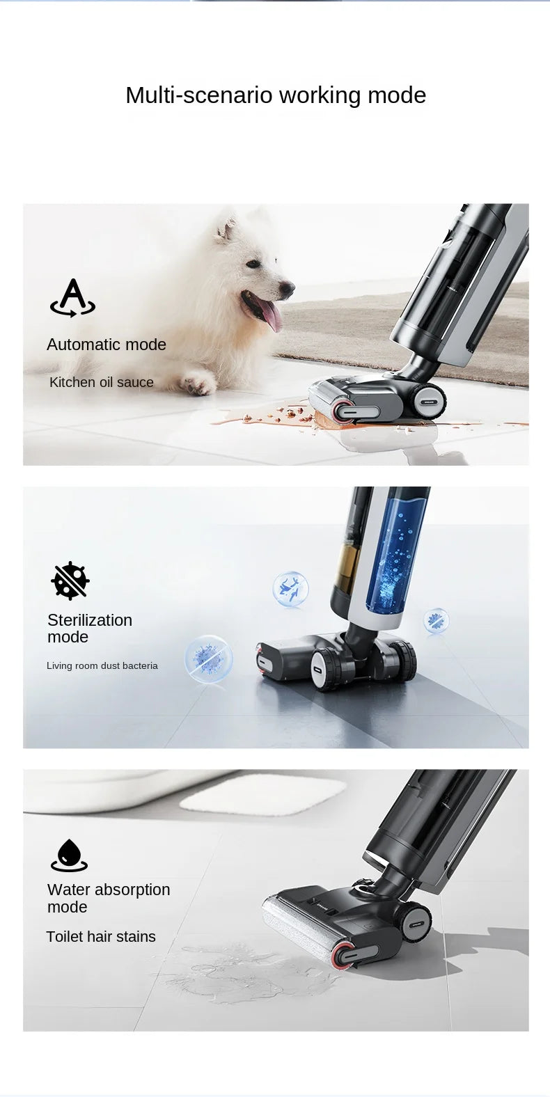 DREAME H30 floor scrubber, hot washable, lying flat suction, mopping and sweeping integrated machine, floor scrubber